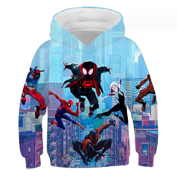 Drenge Piger 3D Hoodie Mode Efterår Vinter Spider-Man Sweatshirt A A 130cm