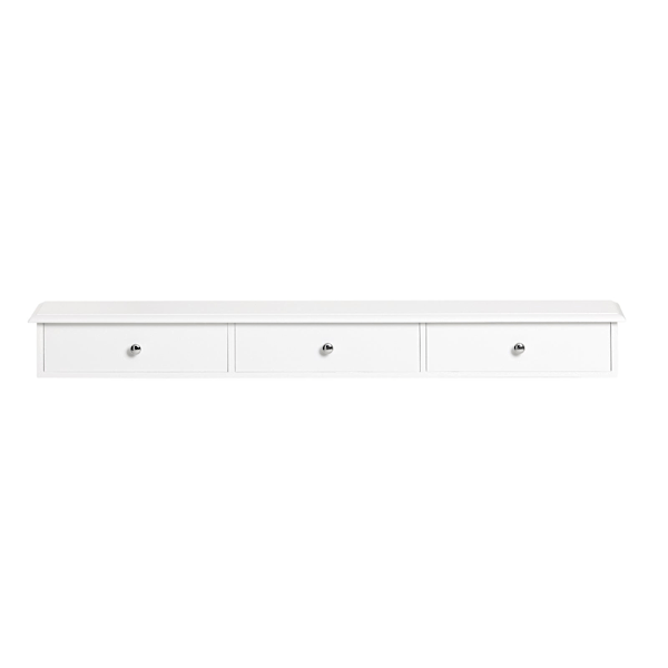 SoBuy Väggmonterad avlastningsbord Vägghylla Med Lådor FRG43-LW Whi White Length 93cm