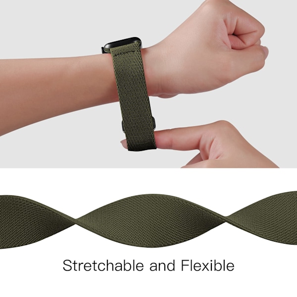2-pak Rem Stropper Kompatibel med Apple Watch Bands 45mm 44mm 42mm Loop til iWatch SE Ultra Serie 8 7 6 5 4 3 2 1 Sort/Grøn
