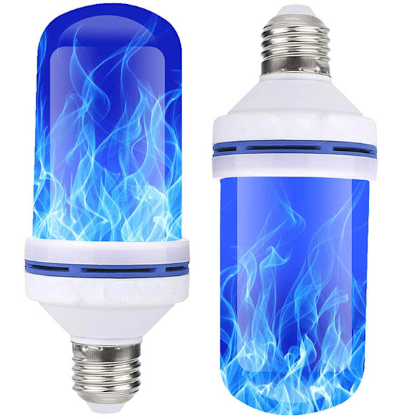 2-pack blå LED-ljuslampa med flammor blue E27