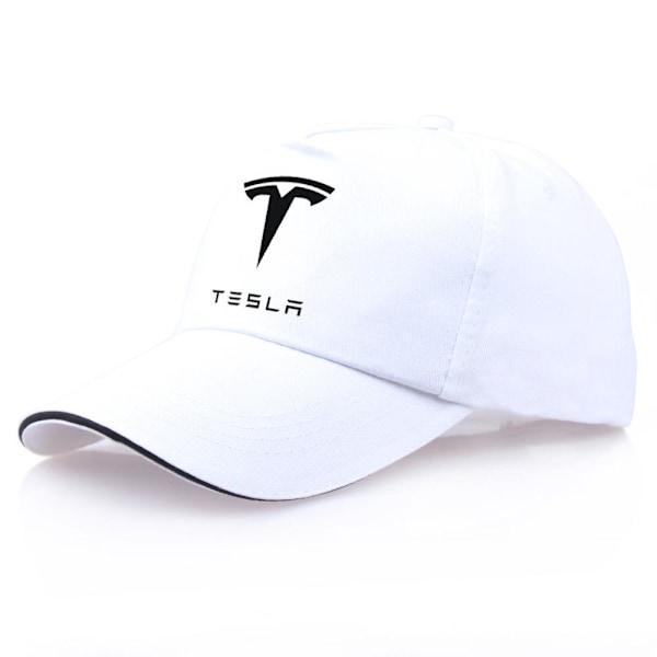 Car Tesla Baseball Cap Men Cap for Men Women Unisex Tesla Baseball Cap for Men Car Fans Hats，biała