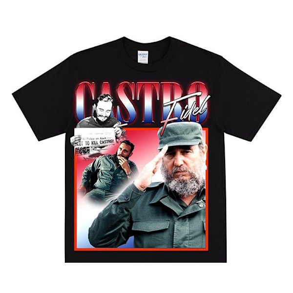 FIDEL CASTRO Hyllest T-skjorte Svart Black M