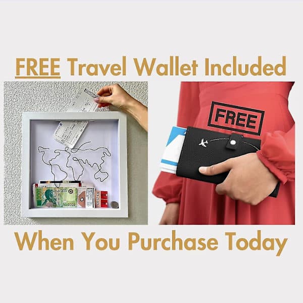 (SC)Adventure Archive Box, Travel Adventure Ticket Memory Box, Ticket Shadow Box, Memory Frame Shadow Box Picture Frame For Wall And Table Display