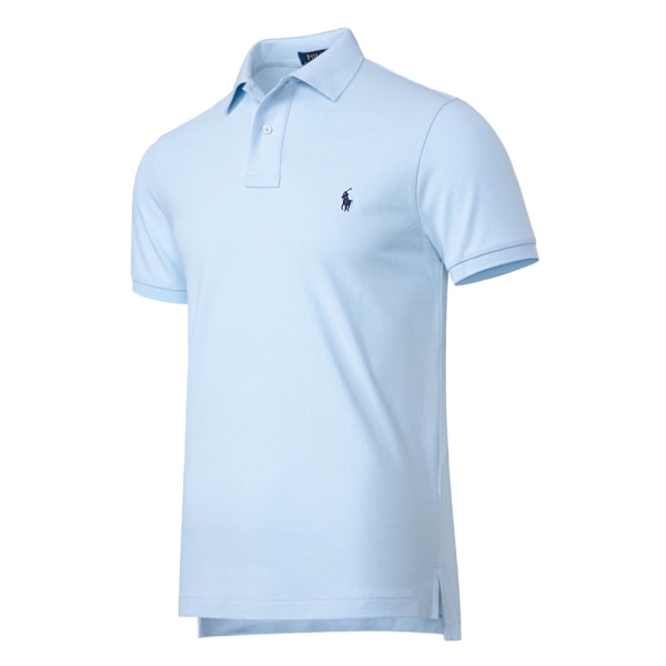 Mænds kortærmet poloshirt i bomuld Sky Blå Sky Blue L