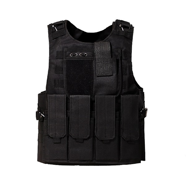 Svart Airsoft Väst Taktisk Molle Arméväst Jaktväst Jacka för Män