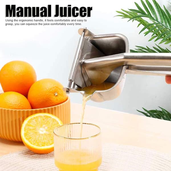 (SC)Stainless Steel Manual Juicer, Ergonomic Comfortable Handle, High Efficiency, Pulp Separation, Labor-Saving Citrus Juicer for