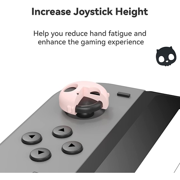 Søte silikon Joy Con tommelgrepbeskyttere, joystickbeskytter kompatibel med Nintendo Switch/OLED/Switch Lite, 4 stk - Rosa hodeskalle