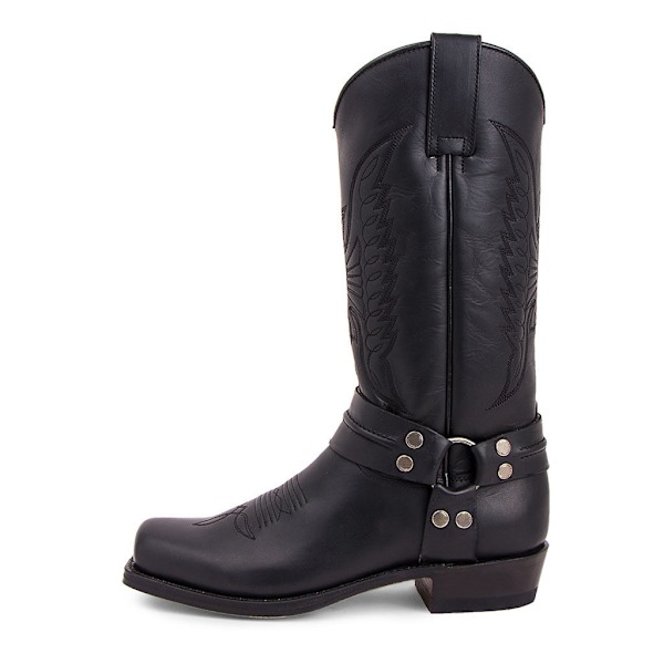 Miesten Harness-saappaat Neliövarvas Casual Boots Keskivarren Musta Black 9