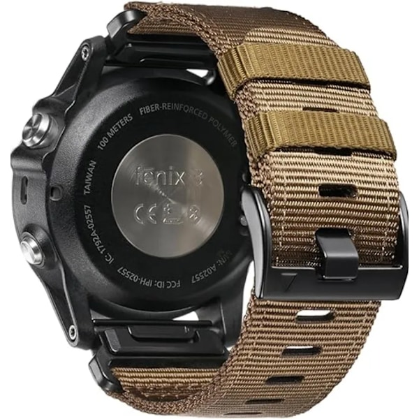 22 26mm Nylon-sotilashihna GARMIN FENIX7 7X PRO 6 6X:lle Pehmeä ja Kestävä Ranneke 965 Instinct -korvaava hihna khaki