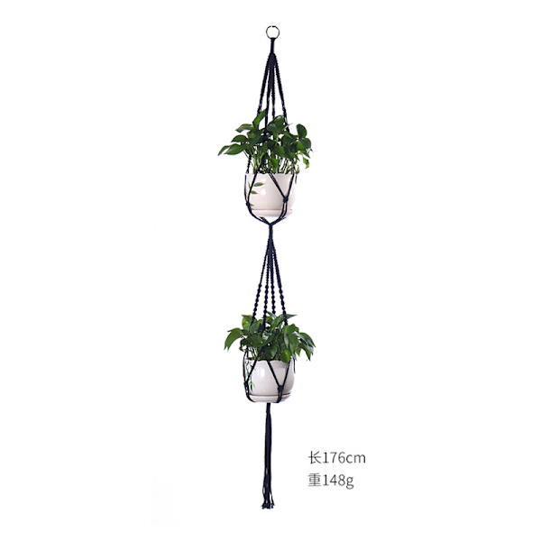 pcs Macrame Plant Hanger Vit Handgjord bomullsrep Inomhus utomhus hängande krukväxt 38