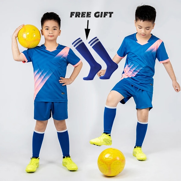 Fotbollströja Träningsdräkt Pojkar Barn Fotboll Sportkläder Barn Lekboll Sportkläder Kit Väst Barn Fotbollsdräkt Strumpor Röd Ej Anpassad 2XSHeight 130-140CM Red Not Custom