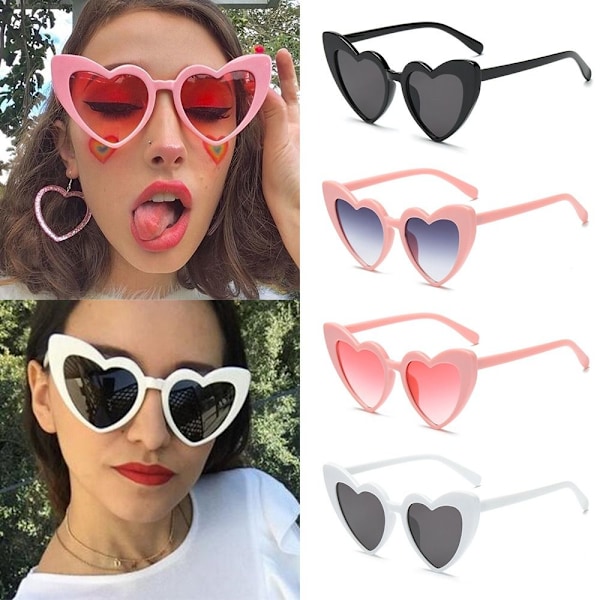 6 stk. Hjerteformede Solbriller Kærligheds Hjerte Solbriller 6 STK - PINK 6Pcs -  Pink Gray 6Pcs -  Pink Gray