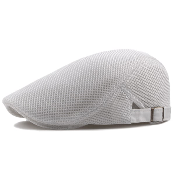 Mænds Newsboy Gatsby Hatte Kørsel Flad Beret Casual Udendørs white