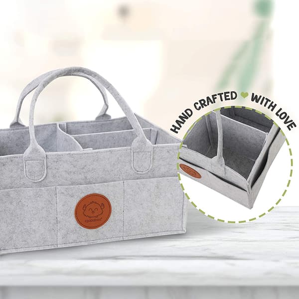 (SC)Premium Polyester Diaper Caddy Organizer, Modern & Minimalist Design, Foldable Baby Basket For Travel And Home Use, Versatile