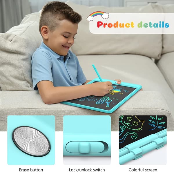 (SC)Drawing Tablet for Toddlers, Erasable Writing Tablet 10 Inch Doodle Board with Lock Function, Reusable Drawing Pad Kids Drawing Tablet for Learning