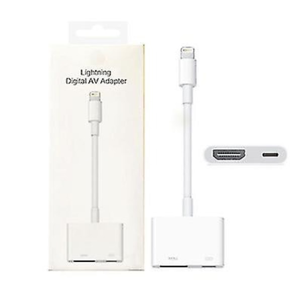 Lightning till HDMI-kabel för samma skärm, stödjer iOS 12/13