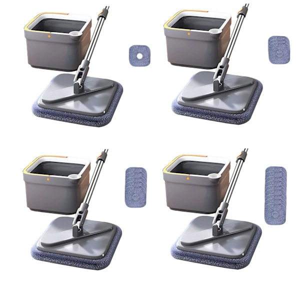 Mop-ämpäri ja pyörivä lattiamop, 360 asteen itsepuhdistuva pyörivä mop, 100% uusi 5pcs Cloth