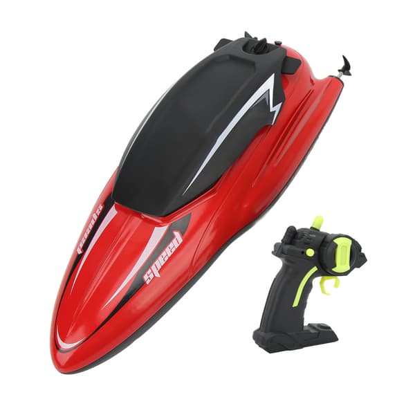 (SC)RC Racing Boat Waterproof ABS Anti-Fall Fast Stable Remote Control Boat 2 Batteries Red