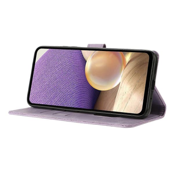[SC] Wallet Case for Samsung Galaxy A56 5G with Printed Triangle Pattern, Leather, Flip Case Purple