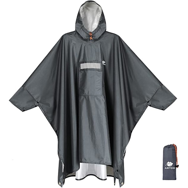 Waterproof rain poncho with sleeves and pockets Lightweight