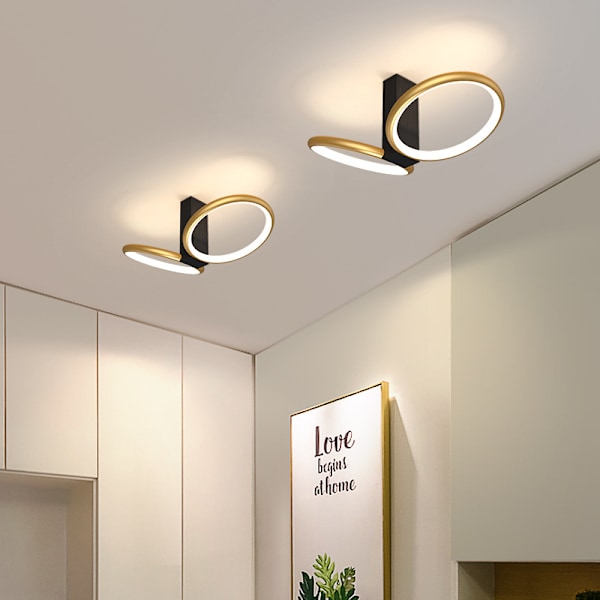 LED taklampe, moderne og elegant liten taklampe, egnet for gang, trapp, stue (tre-farge lys)