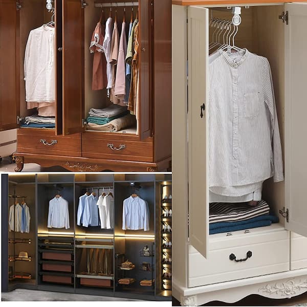 (SC) Telescopic wardrobe hanger for wardrobe - High-load pull-out clothes rail trouser hanger
