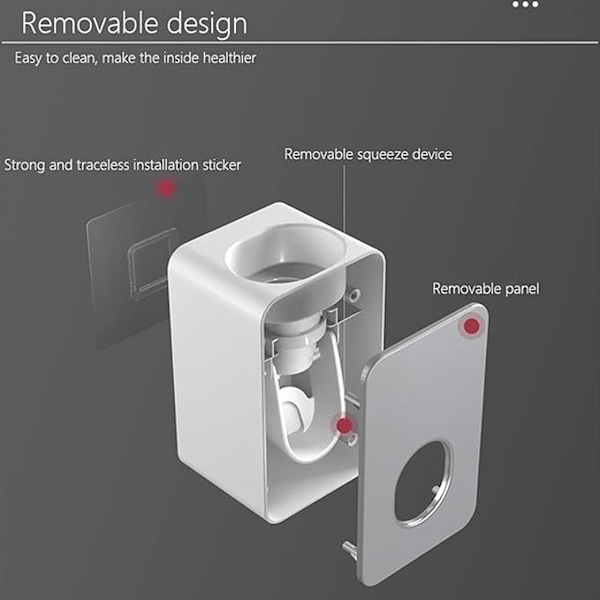{SC}Automatic Toothpaste Dispenser, Wall-Mounted Hands-Free Toothpaste Squeezer, Automatic Toothpaste Dispenser, Suitable for Home and Bathroom