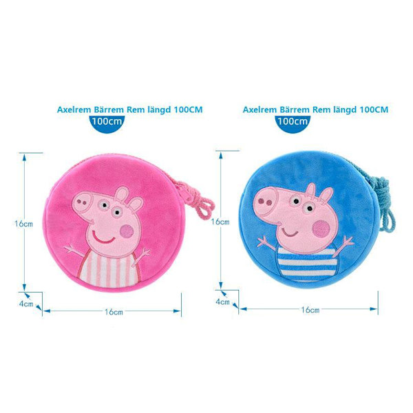 Greta Gris Peppa Gris børnehave skuldertaske George og Peppa Blå Blå