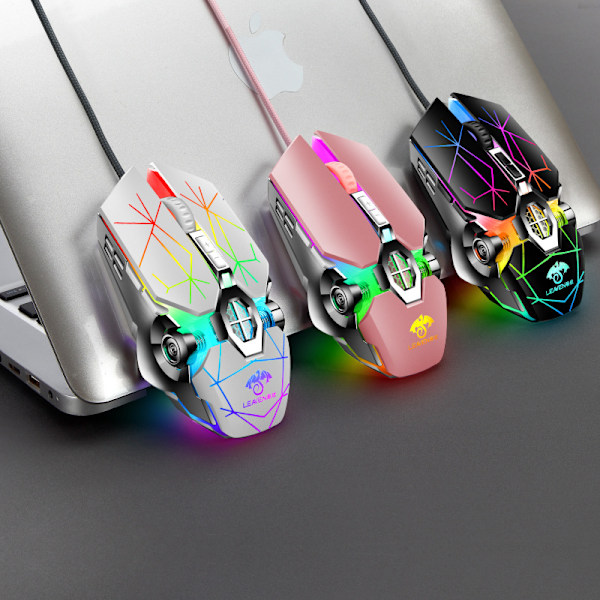 Gaming Mus USB Kablet Computer Kontor E-Sports Lysende RGB Mekanisk