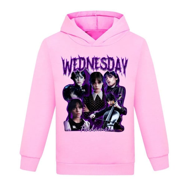 Kids Höst Vinter Onsdag The Addams Family Hoodie Sweatshirt rosa pink 140cm