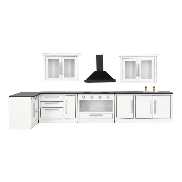 (SC)Modern Miniature Dollhouse Kitchen Cabinet Set 1:12 Scale Life Simulation