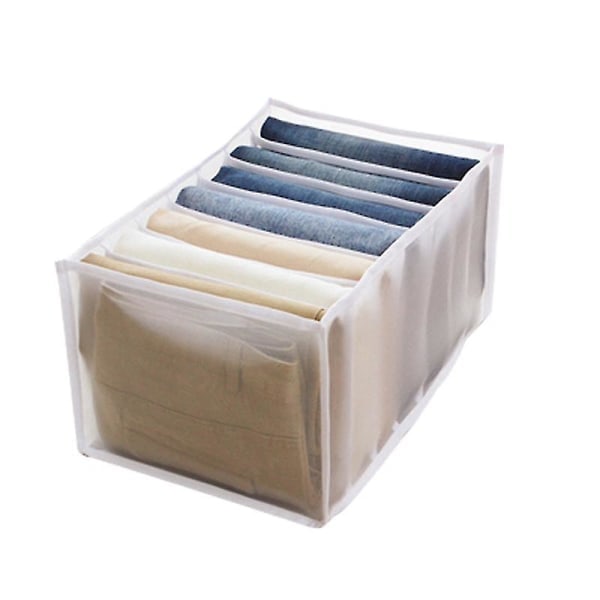 2 stk Oppbevaringsboks Organiserbar Foldbar Undertøy Organiseringsboks Skillevegg Organiserer Jeans Garderobe Organiser Hvit 25x36x20cm