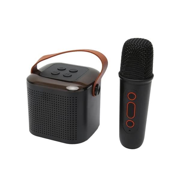(SC)Karaoke Machine Stereo RGB Light Portable Bluetooth Speaker with 1 Microphone for Home Use Black