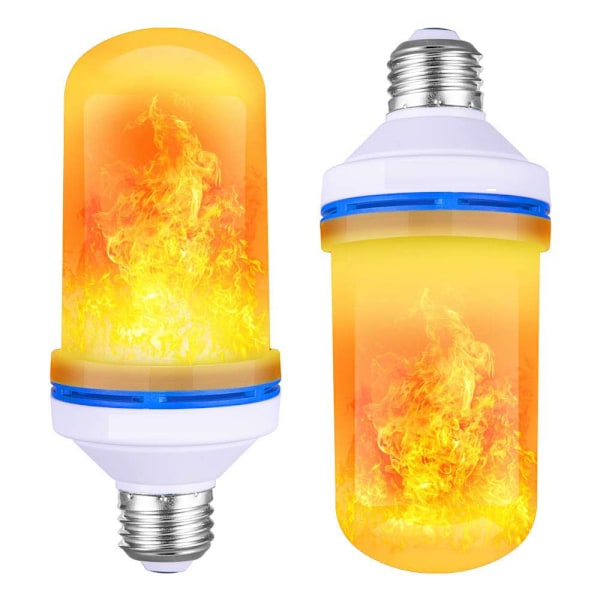 2-pack gula LED-ljuskällor med flammor yellow E27