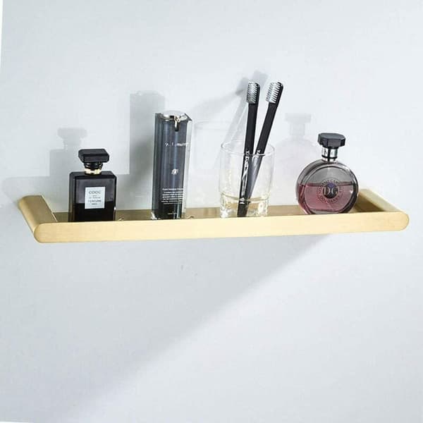 (SC) Wall-mounted bathroom shelf in brushed gold finish, industry problem solver with wide compatibility, modern cabinet handle for easy use