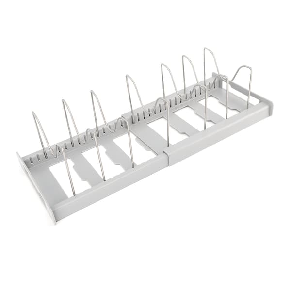 (SC) Expandable Non-Slip Pot Lid Holder Adjustable Kitchen Organizer Grey