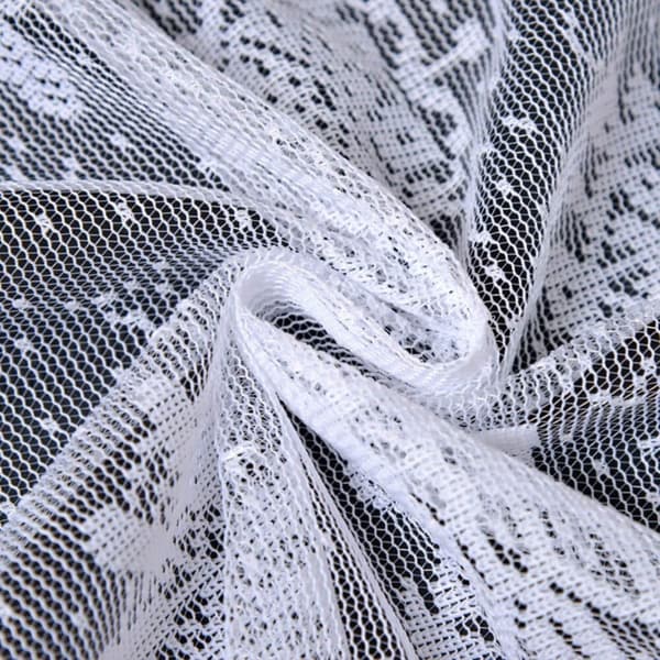 (SC) Christmas Tablecloth White Snowflake Lace Banquet Tablecloths Table Covers for Table Decorations Round