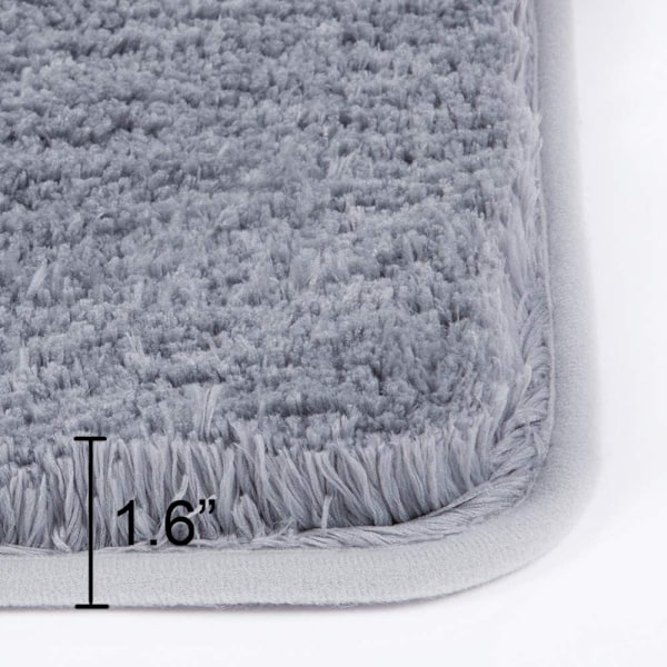 Badrumsmatta Halkfri Badrumsmatta för Badrum (16 x 24, Lavendel) Vattenabsorberande Mjuk Mikrofiber Shaggy Badrumsmatta Maskintvättbar Badrumsmatta