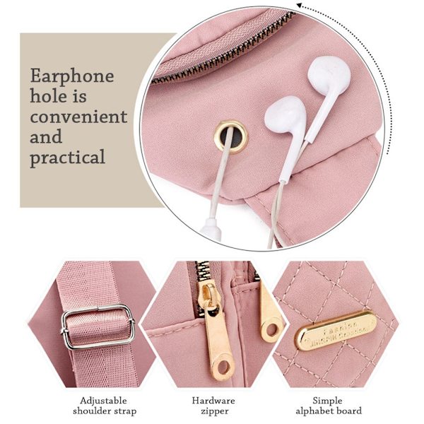 Liten Sling Ryggsekk for Kvinner Brystveske Rosa pink