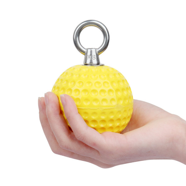 Pull Up Power Ball Hold Grips med remmar - halkfri (1 set, gul)