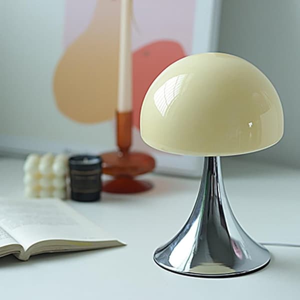 (SC) Natlampe - Bordlampe med USB & Metalbase til Soveværelse