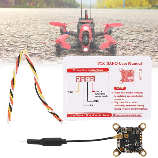 (SC)VT5804 Nano Video Transmitter 5.8G 40CH 0mW~400mW OSD Adjustable FPV Transmitter