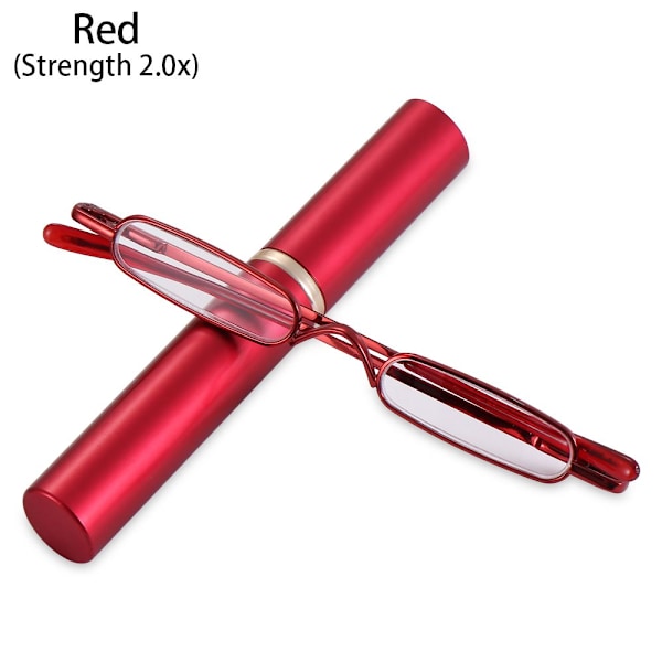 Smal Läsglasögon Smal Läsglasögon RÖD STYRKA 2.0X röd röd red Strength 2.0x