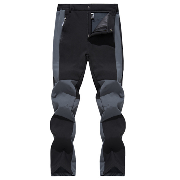 Herr vinter utomhus vindtät mjuk skalbyxor fleecebyxor svart Black 3XL