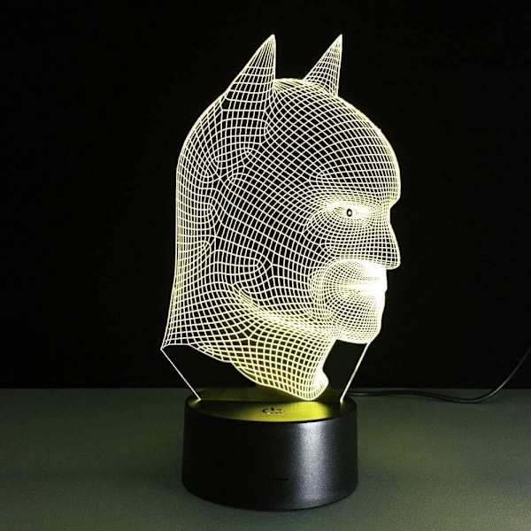 Batman 3D lampe til værelse og soveværelse, dekorativ natlampe
