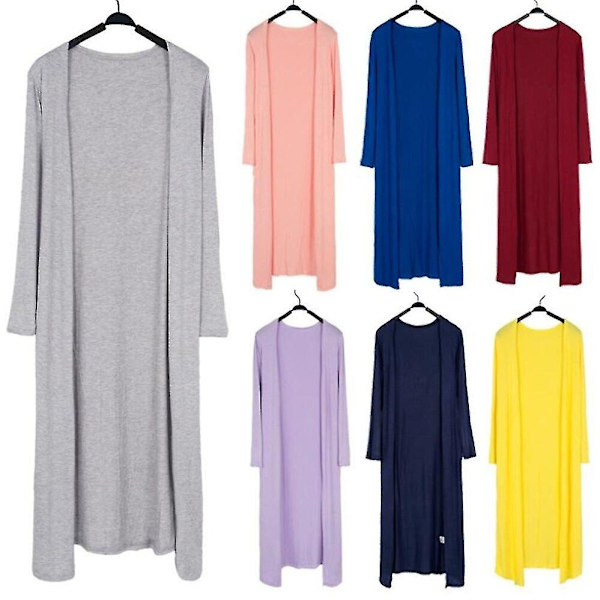Bomuld Cardigan Langærmet Frakke Damer Lange Cardigans Casual Yderbeklædning 12 farver til sommer og efterår Color rose