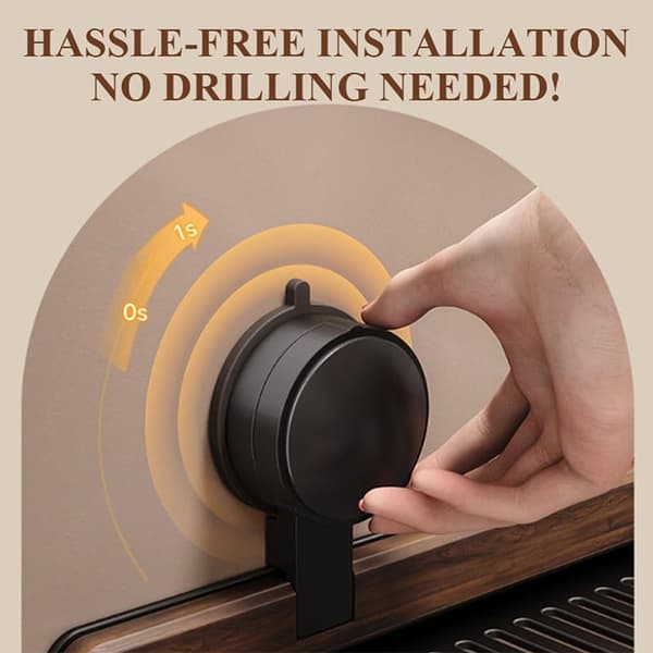 (SC) Walnut Suction Cup Bathroom Shelf Drill-Free Removable Bathroom Shelf O B2