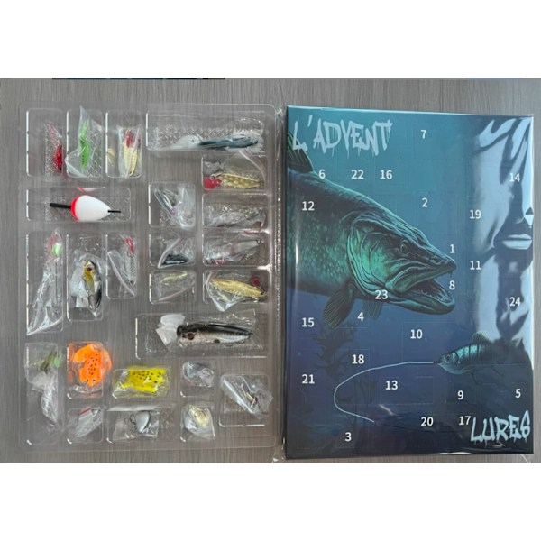 L’ADVENT’LURES 2024 Fiskeuppsättning Adventskalender Blind Box Julgåva Fiskeutrustning Nedräkning 5