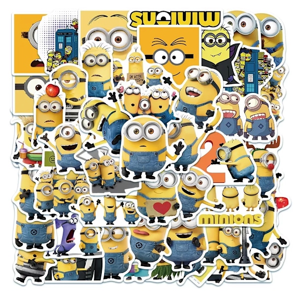 50 stk. Despicable Me Minions Tegneserieklistermærker Børnefestpose Dekal Bærbar Computer Bagage