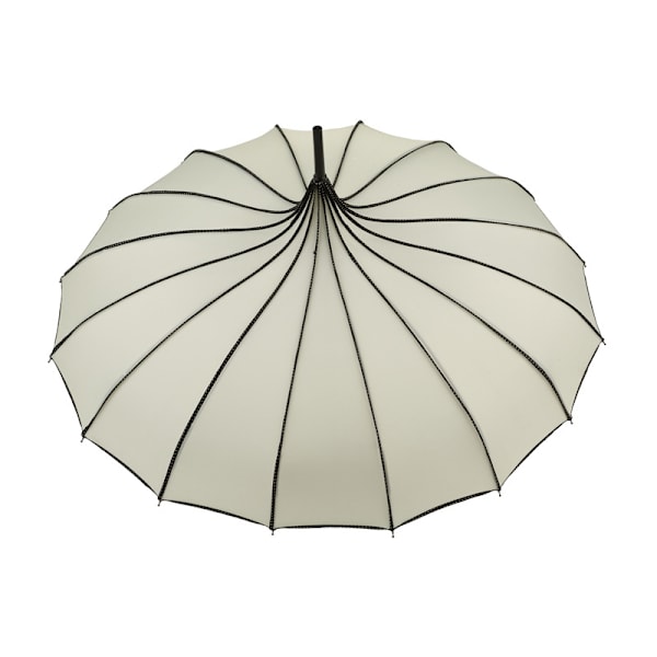 Vintage Pagodaparasoll Bröllop Brudfest Sol Regn UV-skyddande Parasoll White